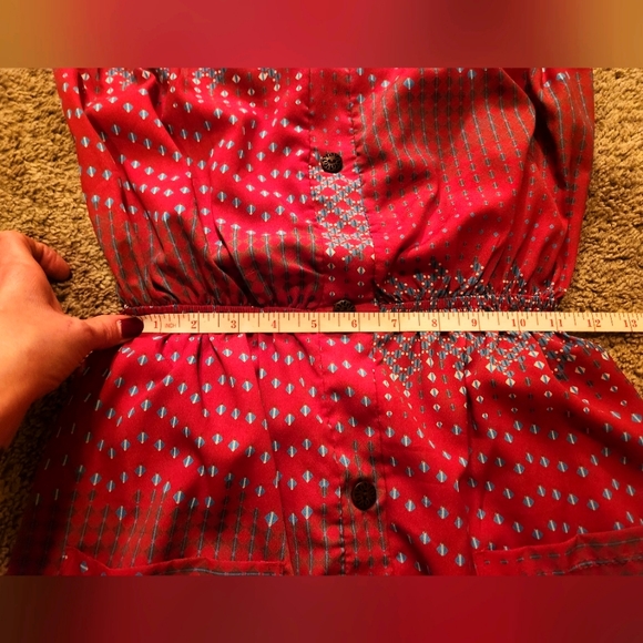 💥2/$20💥 WISH Red Blue Tribal Print Strapless Dress - Picture 6 of 10